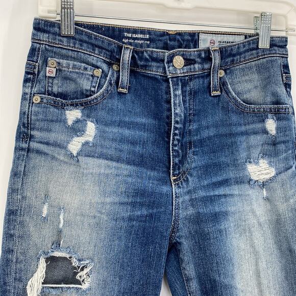 AG Adriana Goldschmied The Isabella High Rise Straight Leg Crop Jeans Size 26 - Picture 2 of 9